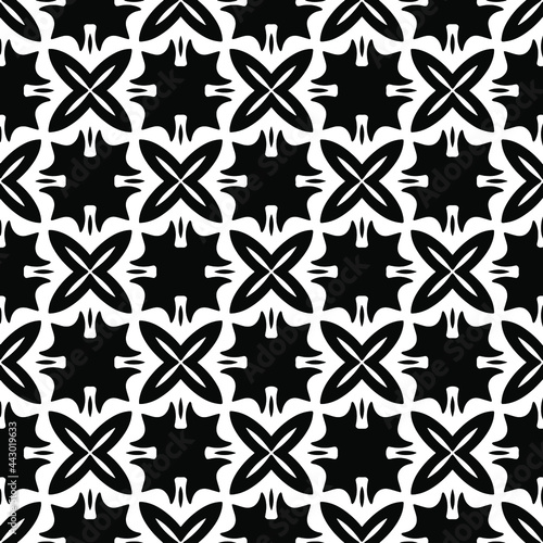 floral seamless pattern background.Geometric ornament for wallpapers and backgrounds. Black and whitepattern. 