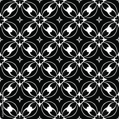 floral seamless pattern background.Geometric ornament for wallpapers and backgrounds. Black and whitepattern. 