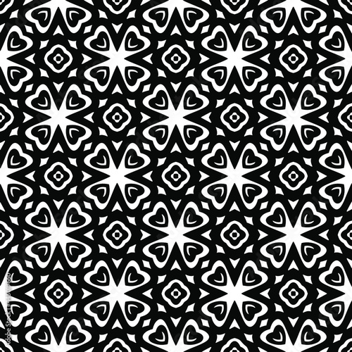 floral seamless pattern background.Geometric ornament for wallpapers and backgrounds. Black and whitepattern. 