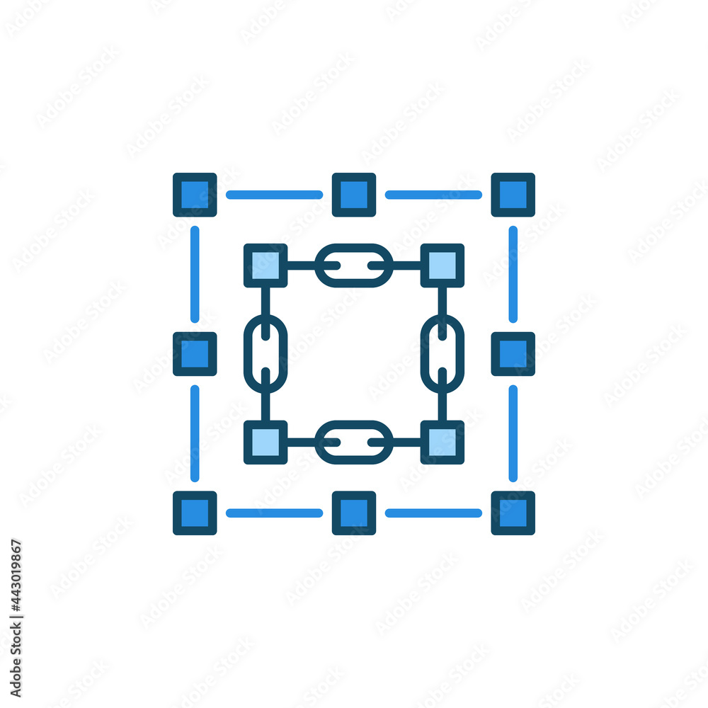 Blockchain Technology vector concept blue modern icon Blockchain Technology vector concept blue modern icon