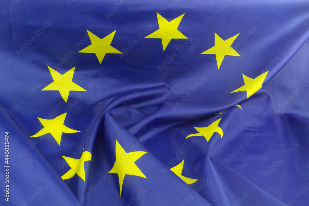 European Union flag background. Close up of EU flag. European Union flag background. Close up of EU flag.