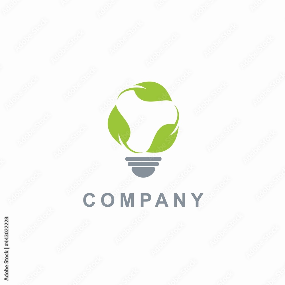 design logo creative bulb and leaf design logo creative bulb and leaf