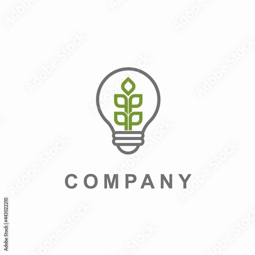 logo design creative leaf and bulb