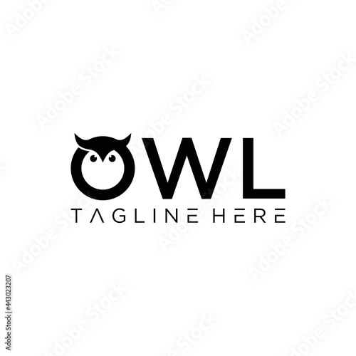 Simple and creative owl logo design vector, combination of letter O and owl.