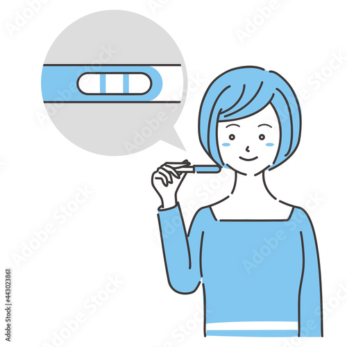 線画人物アイコン　不妊治療 妊娠判定　陽性