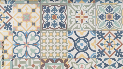 classic mosaic ceramic tile pattern azulejo vintage tiles background