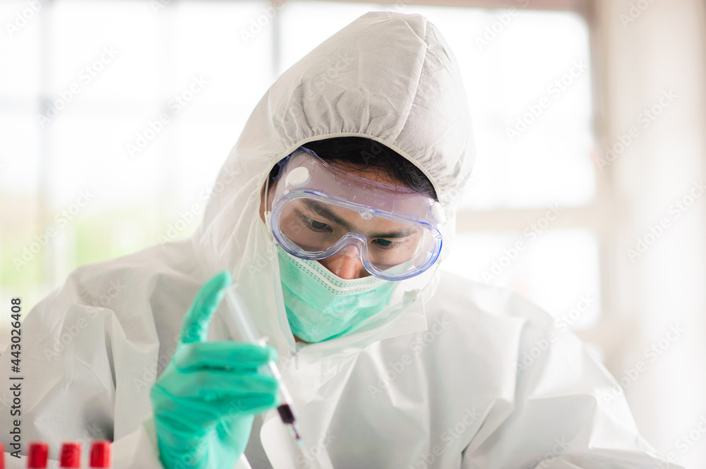 Doctors analyzing blood test results of COVID-19 patients Doctors analyzing blood test results of COVID-19 patients