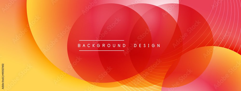 Gradient circles with shadows. Vector techno abstract background. Modern overlapping forms wallpaper background, design template Gradient circles with shadows. Vector techno abstract background. Modern overlapping forms wallpaper background, design template