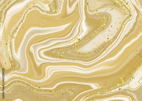 Abstract marble background with glittery gold elements