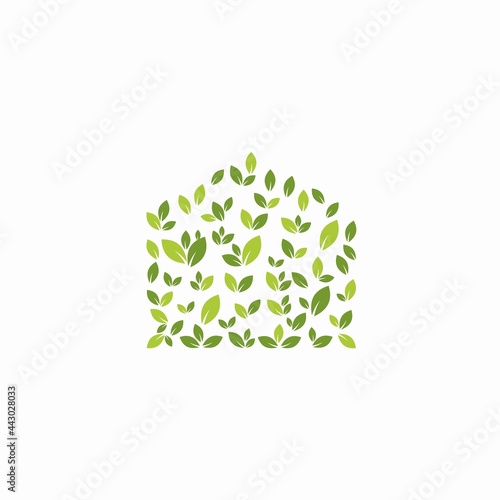 logo creative nature leaf home