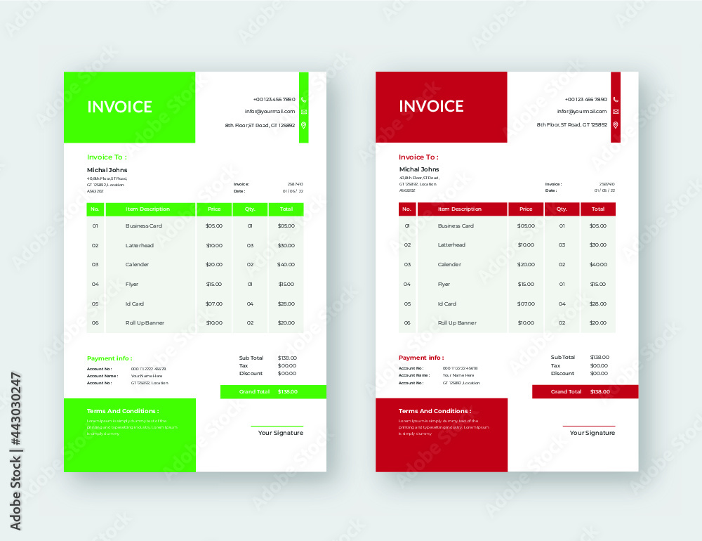 Invoice Design eps