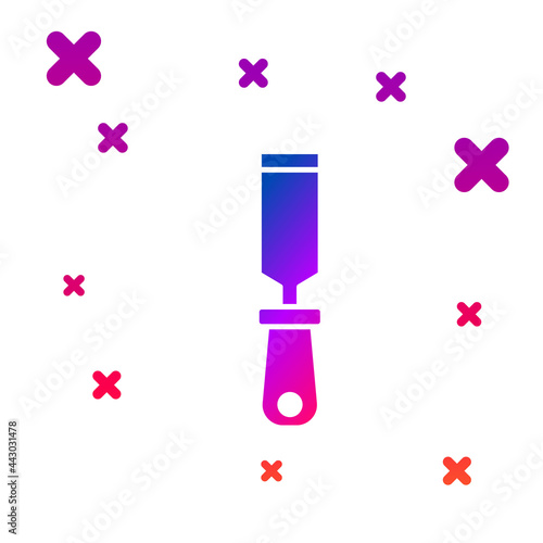 Color Rasp metal file icon isolated on white background. Rasp for working with wood and metal. Tool for workbench, workshop. Gradient random dynamic shapes. Vector