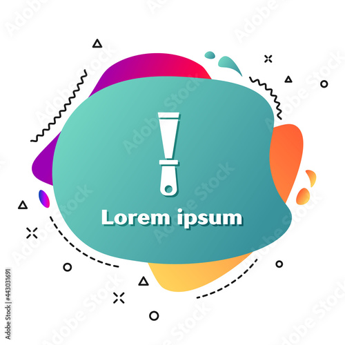 White Putty knife icon isolated on white background. Spatula repair tool. Spackling or paint instruments. Abstract banner with liquid shapes. Vector