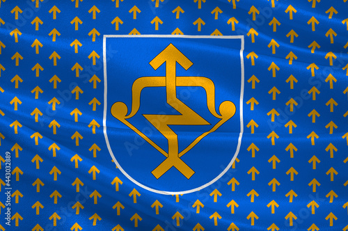 Flag of Mazeikiai in Telsiai County in Lithuania photo