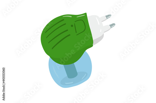 Mosquito fumigator liquid.Anti-mosquito fumigator vector illustration.