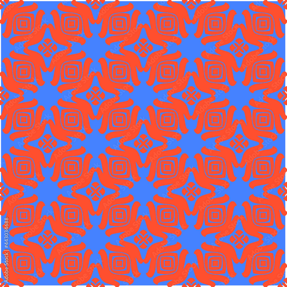 Fototapeta premium abstract background with blue and orange patterns. ornament for wallpapers and backgrounds.