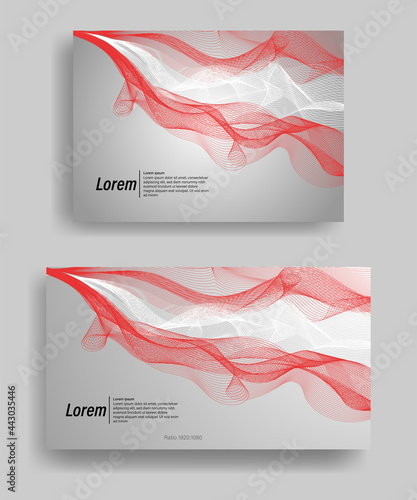 Modern line wave vector background of austria flag colors with ratio 1920:1080 and A4
