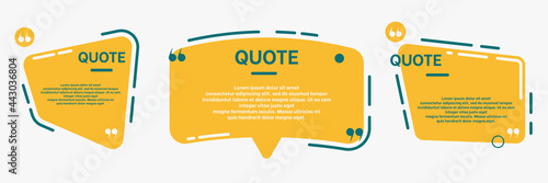 Quote box and speech bubble colorful templates set