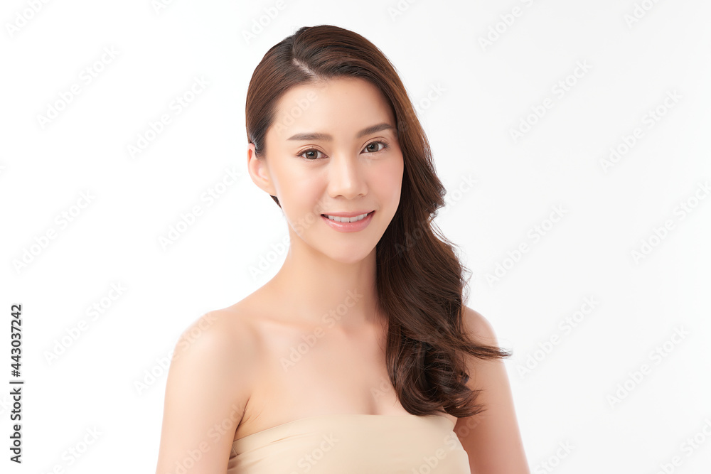 Beautiful young asian woman with clean fresh skin on white background, Face care, Facial treatment, Cosmetology, beauty and spa, Asian women portrait. Beautiful young asian woman with clean fresh skin on white background, Face care, Facial treatment, Cosmetology, beauty and spa, Asian women portrait.
