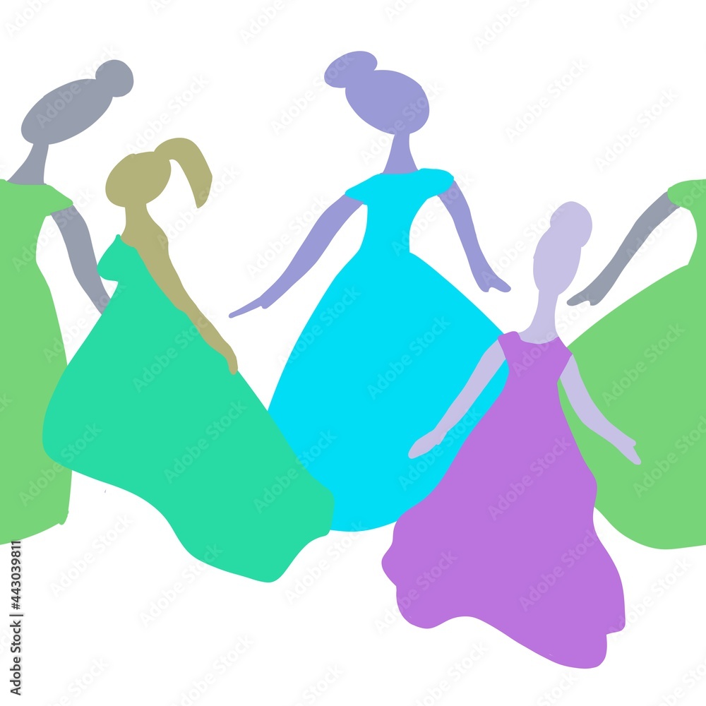 dancing girls in a dress