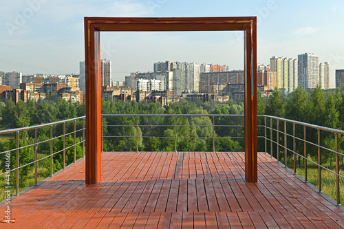 Fototapeta Naklejka Na Ścianę i Meble -  Observation deck in Mitino landscape park. Moscow, Russia