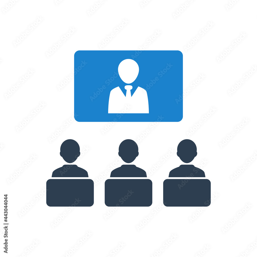 Video meeting icon vector graphic illustration Video meeting icon vector graphic illustration