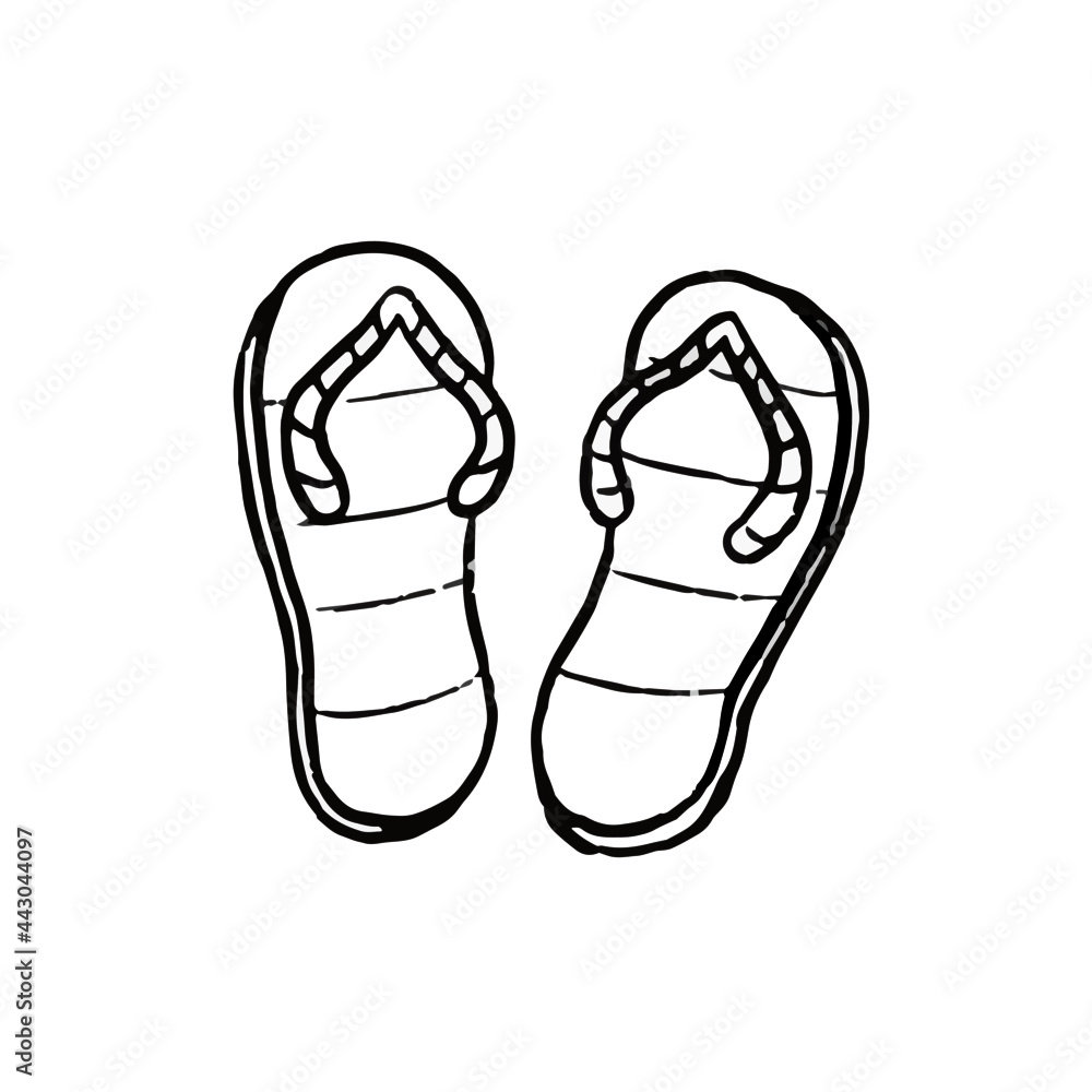 art drawing with doodle concept depicting a pair of sandals art drawing with doodle concept depicting a pair of sandals