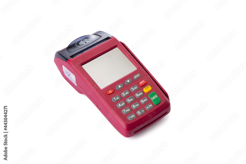 Display of a swipe machine. Display of a swipe machine.