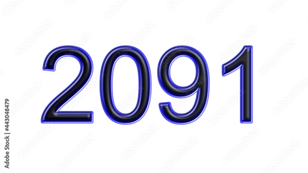 blue 2091 number 3d effect white background blue 2091 number 3d effect white background