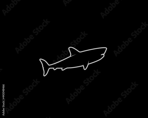 Shark Silhouette. Isolated Vector Animal Template for Logo Company, Icon, Symbol etc