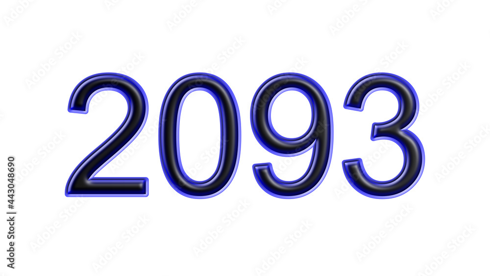 blue 2093 number 3d effect white background blue 2093 number 3d effect white background