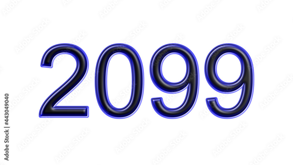 blue 2099 number 3d effect white background blue 2099 number 3d effect white background
