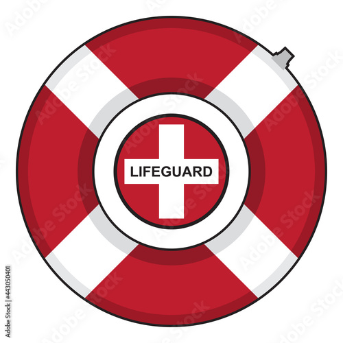 Lifebuoy symbol for beach life guards