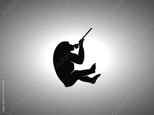 Chimpanzee Silhouette. Isolated Vector Animal Template for Logo Company, Icon, Symbol etc