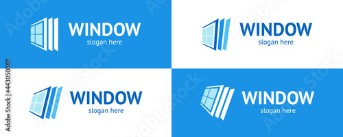 Trendy window logo set