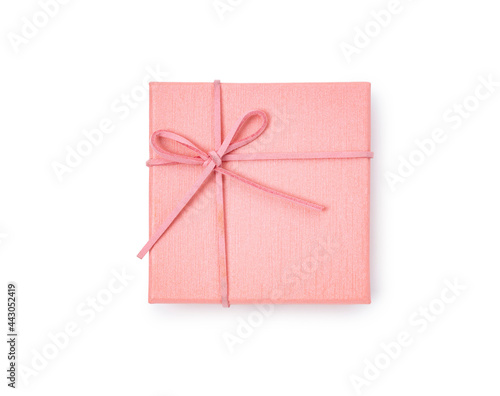 Pink gift box on isolated white background