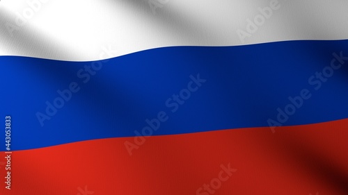 Flag of The Russia. Flag's image are rendered in real 3D software.