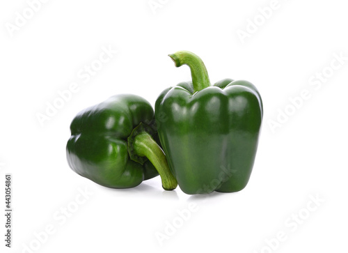 Green sweet pepper isolated on white background