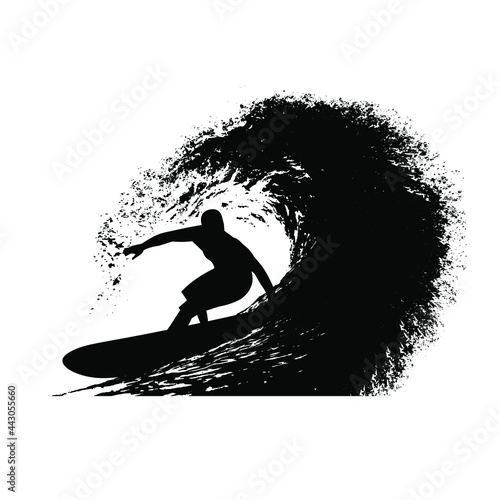 Surfer on the wave vector illustration