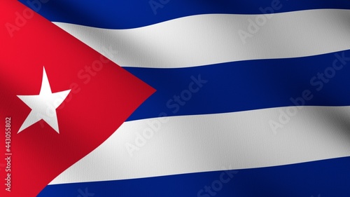 Flag of The Cuba. Flag's image are rendered in real 3D software.