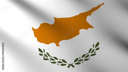 Flag of The Cyprus. Flag's image are rendered in real 3D software. photo