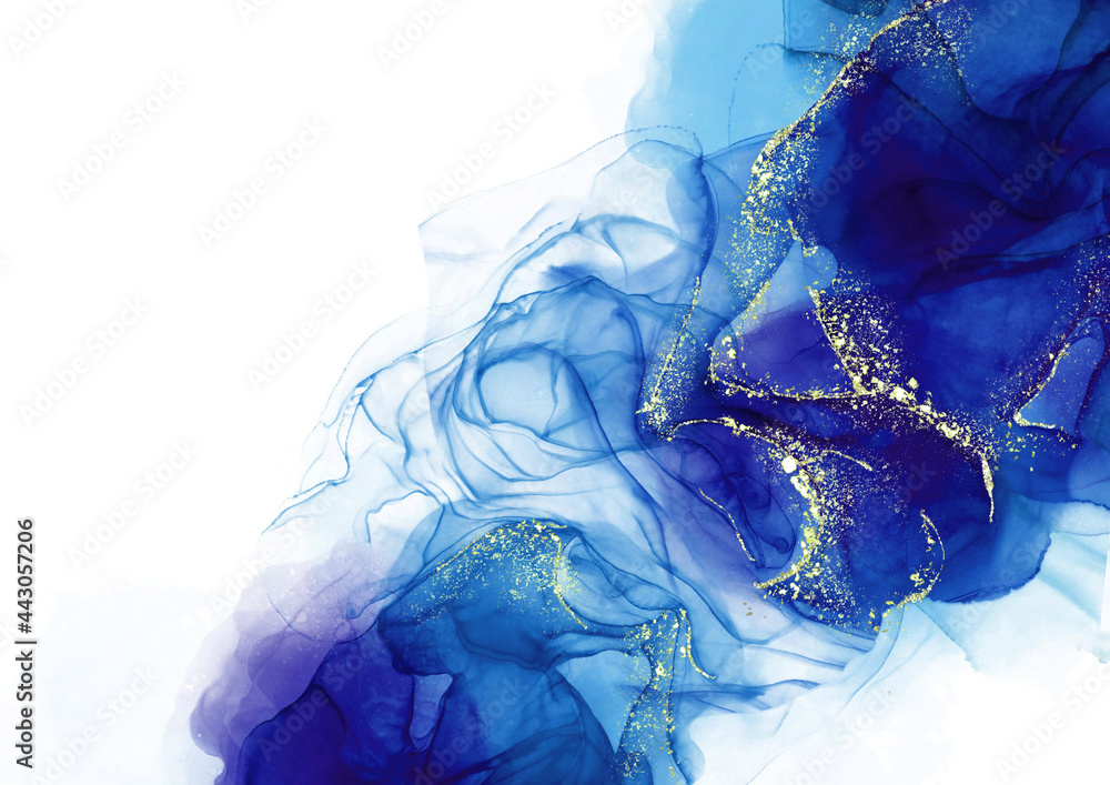 背景 テクスチャ アルコールインク 水彩 アート ラメ グリッター 金粉 青 エメラルドブルー Stock Illustration Adobe Stock