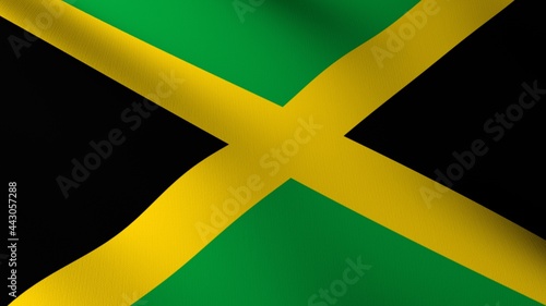 Flag of The Jamaica. Flag's image are rendered in real 3D software.