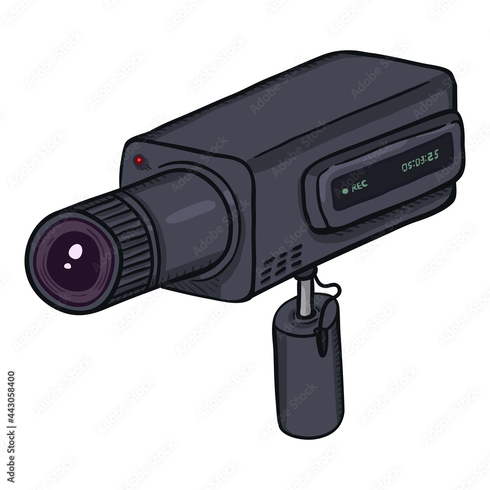 CCTV Illustration. Vector Cartoon Security Camera CCTV Illustration. Vector Cartoon Security Camera