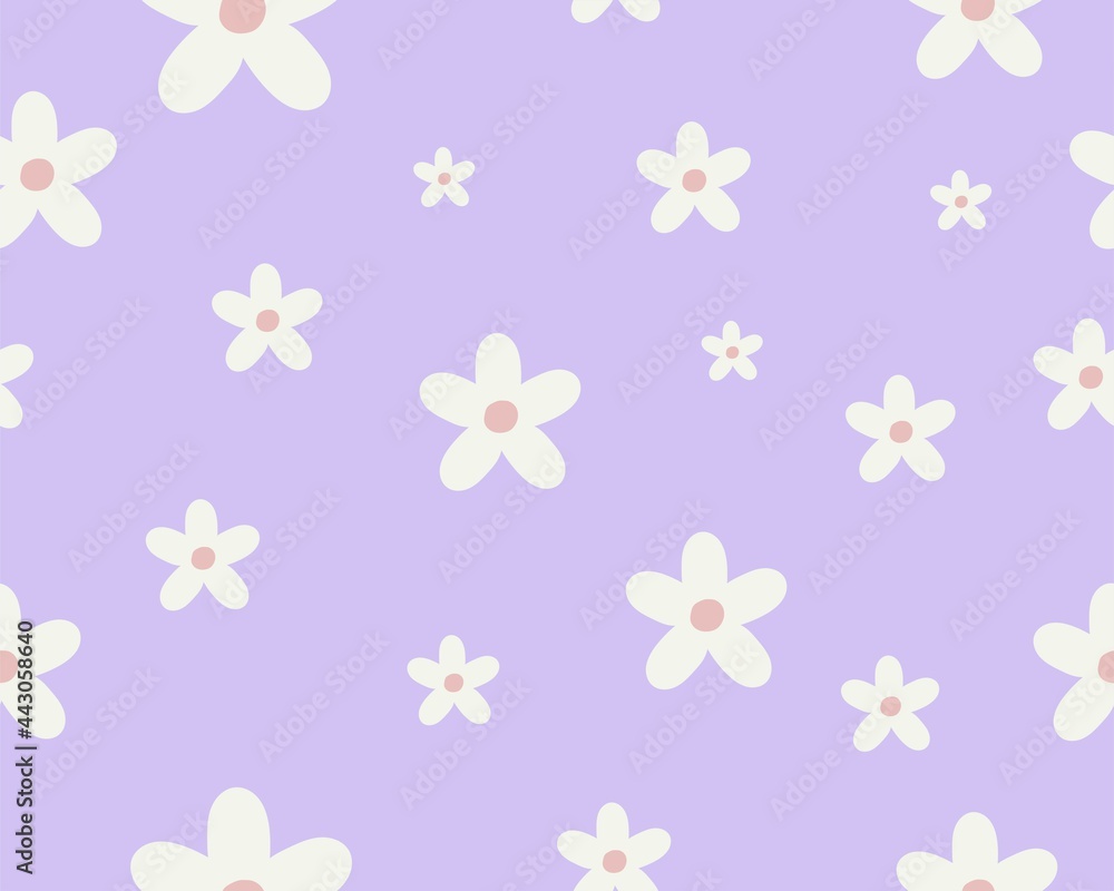 Little flowers with purple background, seamless Little flowers with purple background, seamless