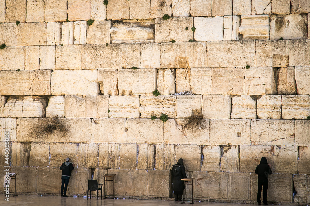 People Praying In The Western Wall In The Old City Jerusalem Israel People Praying In The Western Wall In The Old City Jerusalem Israel