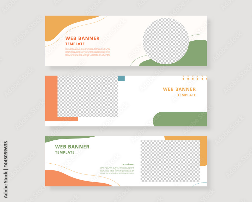 Fototapeta premium Web banner template set. Collection of horizontal banners design. Vector illustration.