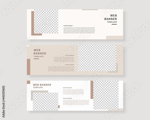 Web banner template set. Collection of horizontal banners design. Vector illustration.