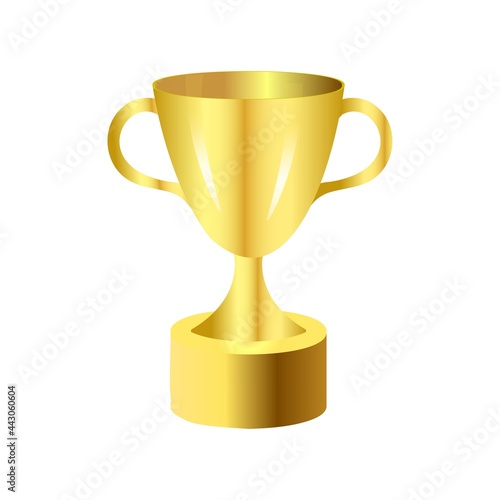 Soccer cup isolated on white background. Football cup concept with golden colour. 2022 football cup celebration concept design with a winner cup on a white background.