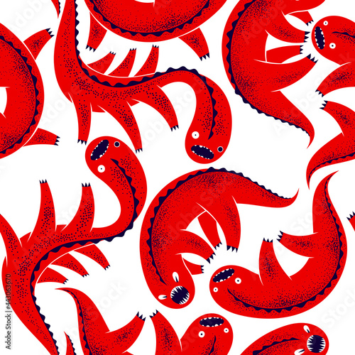 Scary horror monsters seaml...